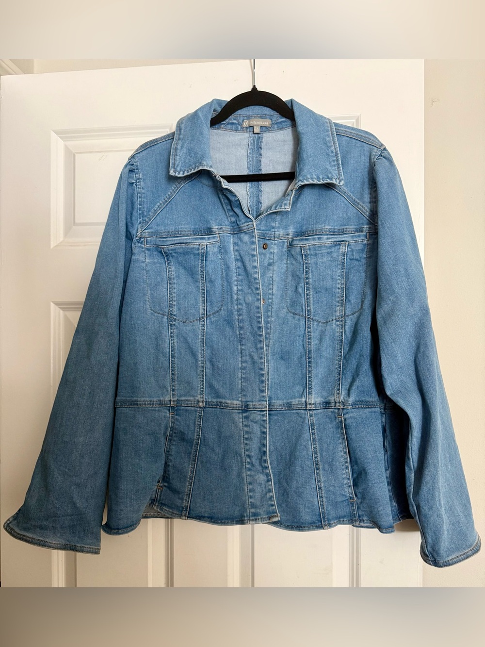 Wit & Wisdom Light Blue Peplum Denim Jacket